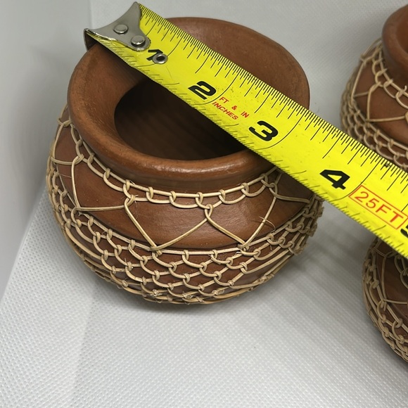 3 clay pots with woven overlay - Picture 10 of 13